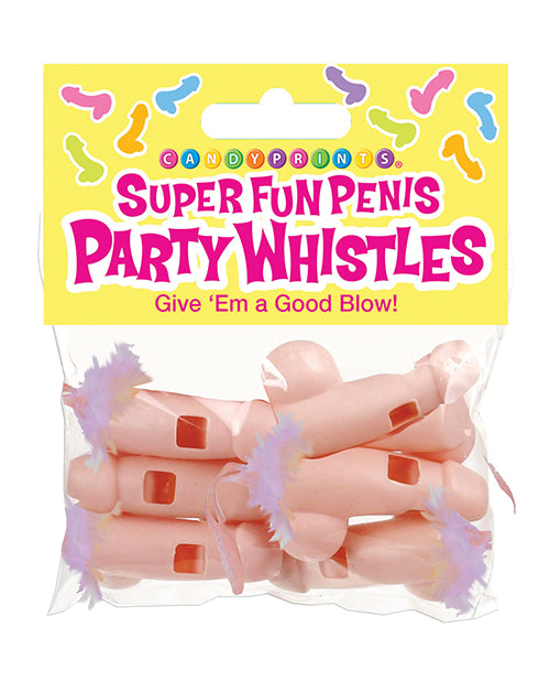 Little Genie Candyprints CP.1058 Penis Party Whistles, 6 Pack, Hot-Pink