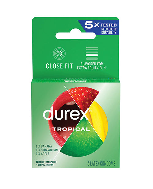 Paradise Marketing 90 Durex Tropical Flavors Condoms, Assorted, 3 Count