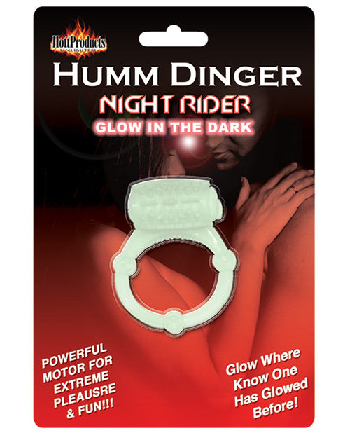 Hott Products HP-2149 Humm Dinger Vibrating Cockring, Glow in the Dark, Jelly