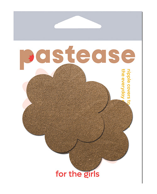 Pastease Basic Daisy Suede Flower Breast Petals, Tan – 1 Pair