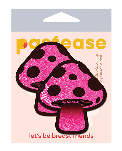 Pastease SHRM-NPK Shroom Nipple Pasties, Neon Pink, 2.7 x 2.8 in
