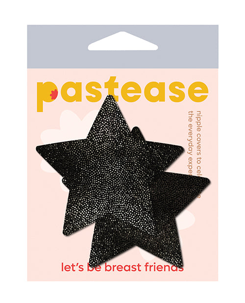 Pastease STR-GLT-BK Glitter Star Nipple Pasties, 3"x3" Black