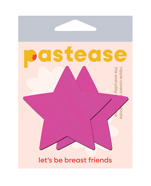 Pastease STR-NPK Star Nipple Pasties, Neon Pink Day-Glow Lycra