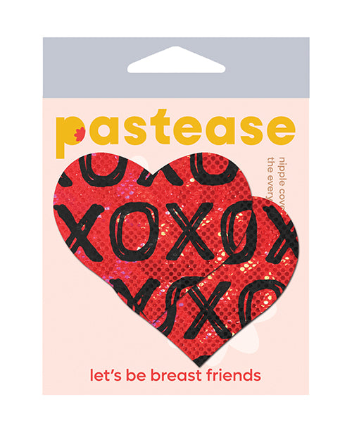 Pastease HRT-XO-RDBK Glitter XOXO Heart, Red & Black