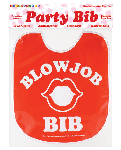 Little Genie and Candyprints CP.646 Blow Job Party Bib, Red Plastic Tie-strap