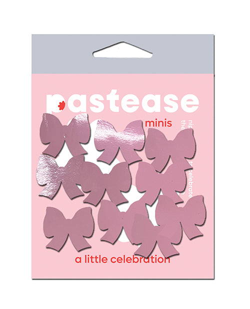 Pastease MBOW-PL-BPK Mini Faux Leather Bows, Baby Pink, Pack of 8, 1.25"x1"
