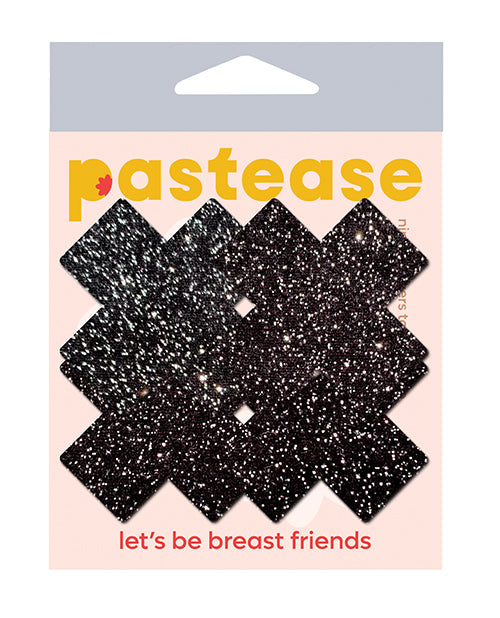 Pastease PET-PLS-SPR-BK Petite Plus X Nipple Pasties, Black, 2 Pair