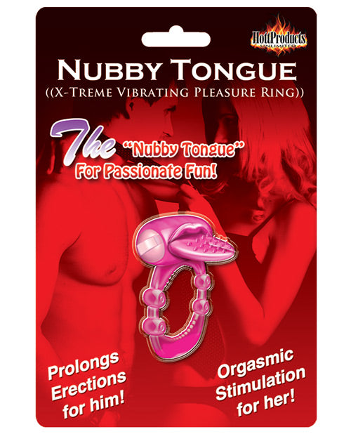 Hott Products HP-2294 Nubby Tongue X-Treme Vibrating Pleasure Ring, Magenta