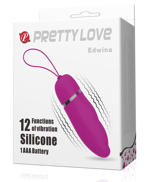 Pretty Love BI-014447 Edwina Vibrating Egg, Fuchsia, 3.62" L, Remote
