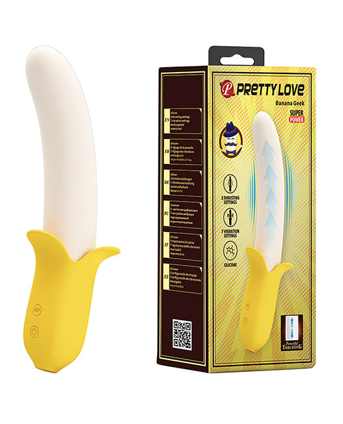 Pretty Love Banana Geek Vibrator, 7 Vibration & 3 Thrusting Modes, Yellow