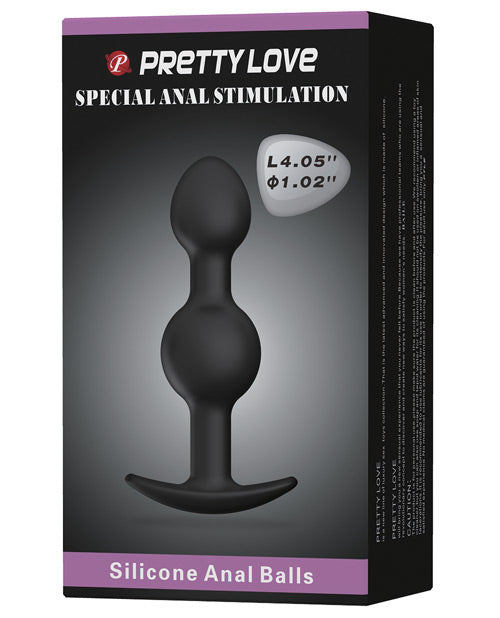 Pretty Love BI-040034 Silicone Anal Plug, 4.05-Inch Black Waterproof
