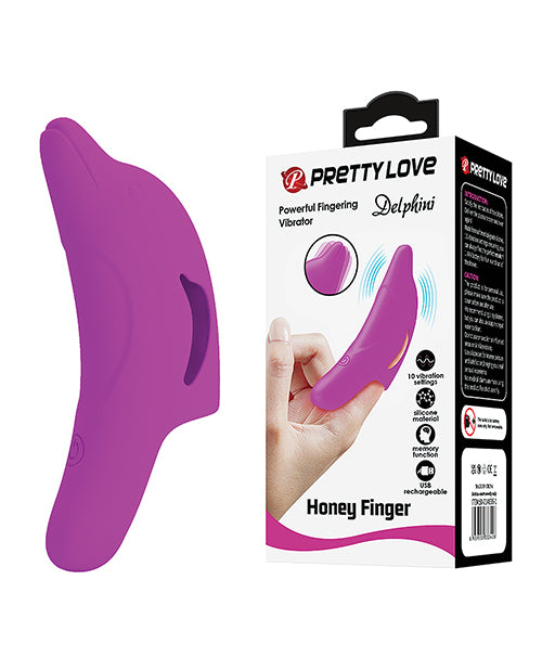 Pretty Love Delphini Dolphin Honey Finger Vibe, 10-Function USB Rechargeable