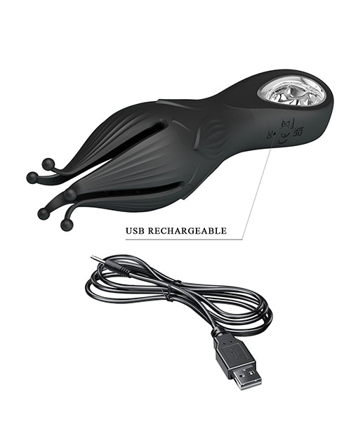 Pretty Love Arella Multi-Petal Vibrating Penis Trainer, Black