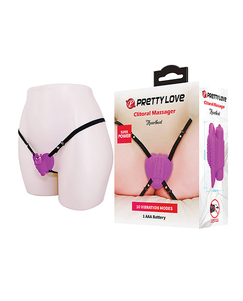 Pretty Love BW-022093 Heartbeat Strap On Clitoral Massager, Fuchsia