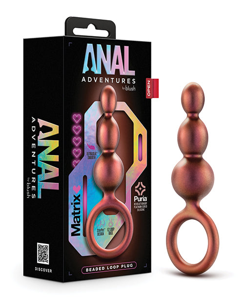 Blush Novelties BL-10119 Anal Adventures Matrix Beaded Loop Plug, Copper