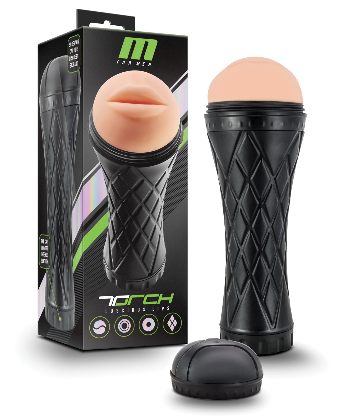 Blush Novelties BL-120010 The Torch Luscious Lips, 9.5" TPE Ribbed