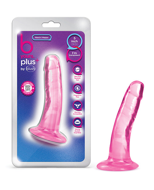 Blush Novelties BL-14510 B Yours Plus Hard n' Happy Dildo, Pink, 5.5"