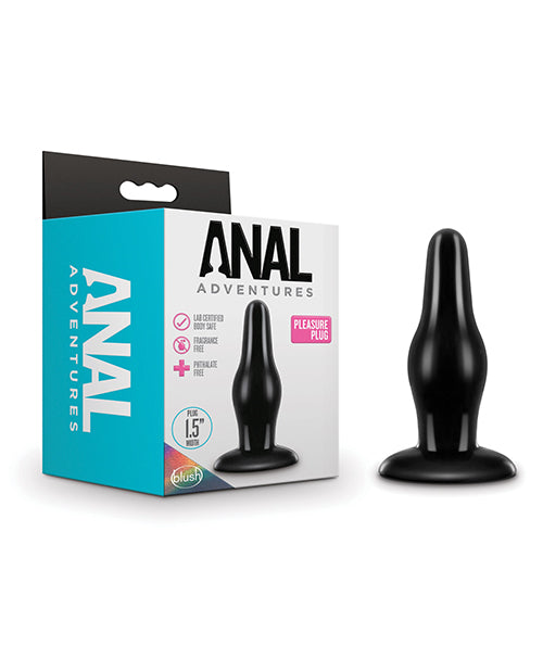 Blush Novelties BL-18815 Pleasure Plug, Black PVC, Tapered Tip