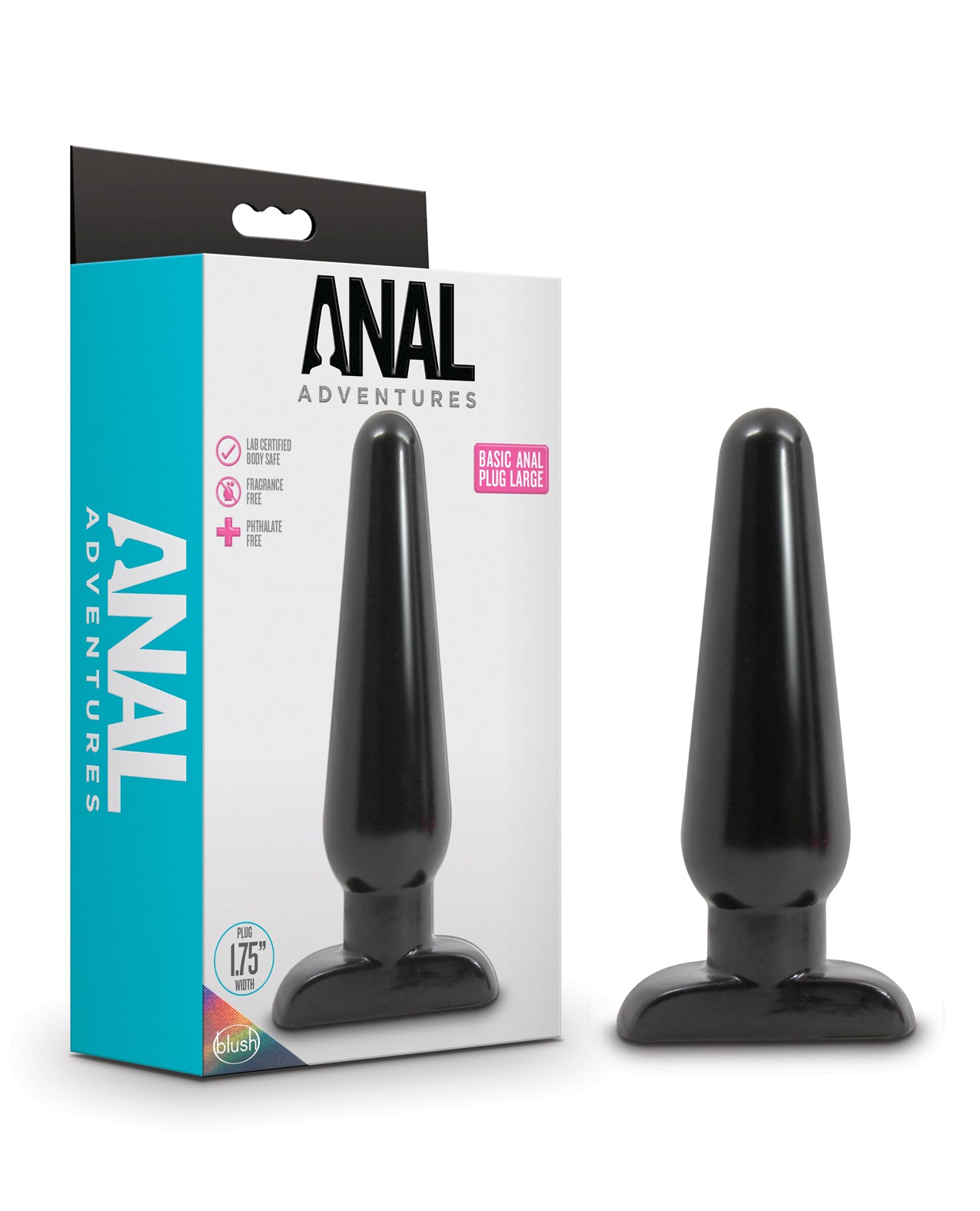 Blush Novelties BL-18915 Basic Anal Plug, Large, Black