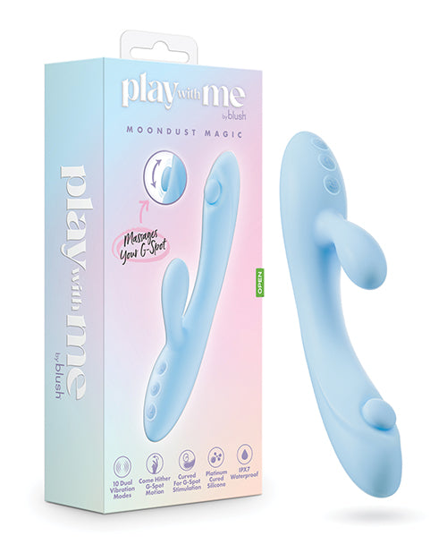 Blush Novelties Play With Me Moondust Magic Vibrator - Blue, Body-Safe Silicone