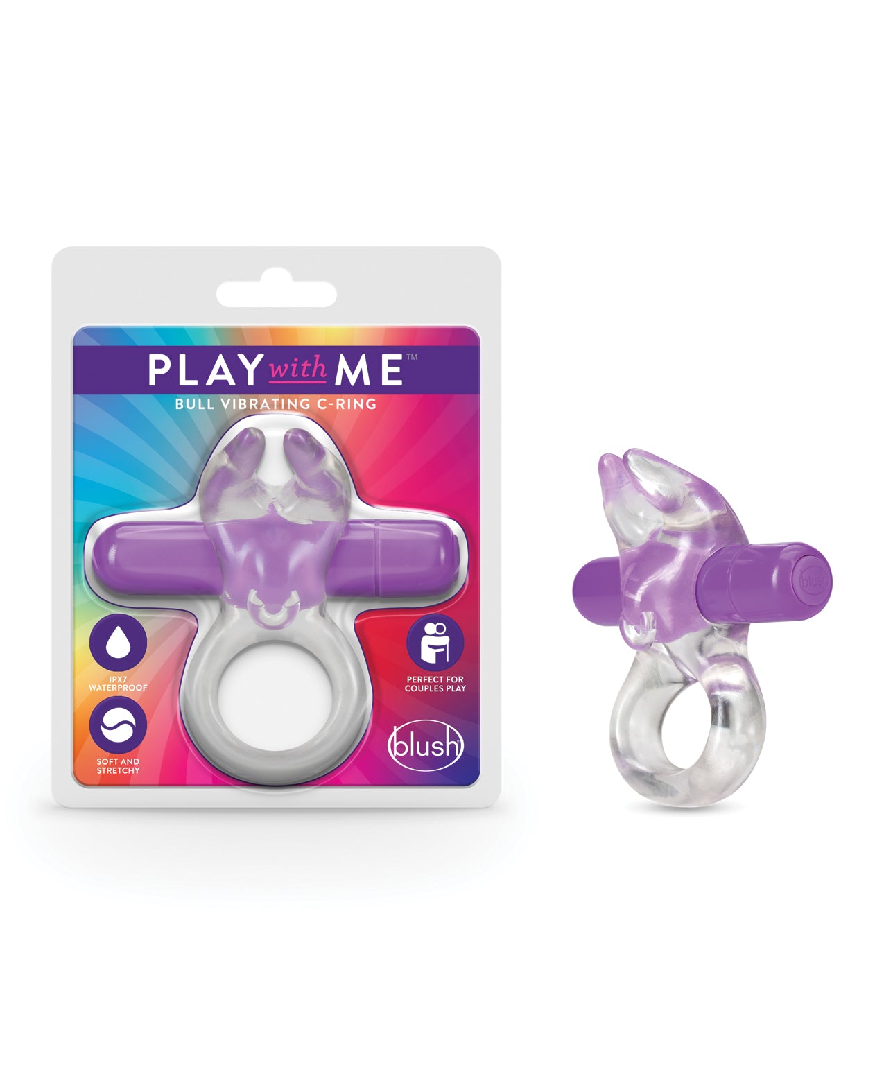 Blush Novelties BL-74201 Play With Me Bull Vibrating C Ring, Purple
