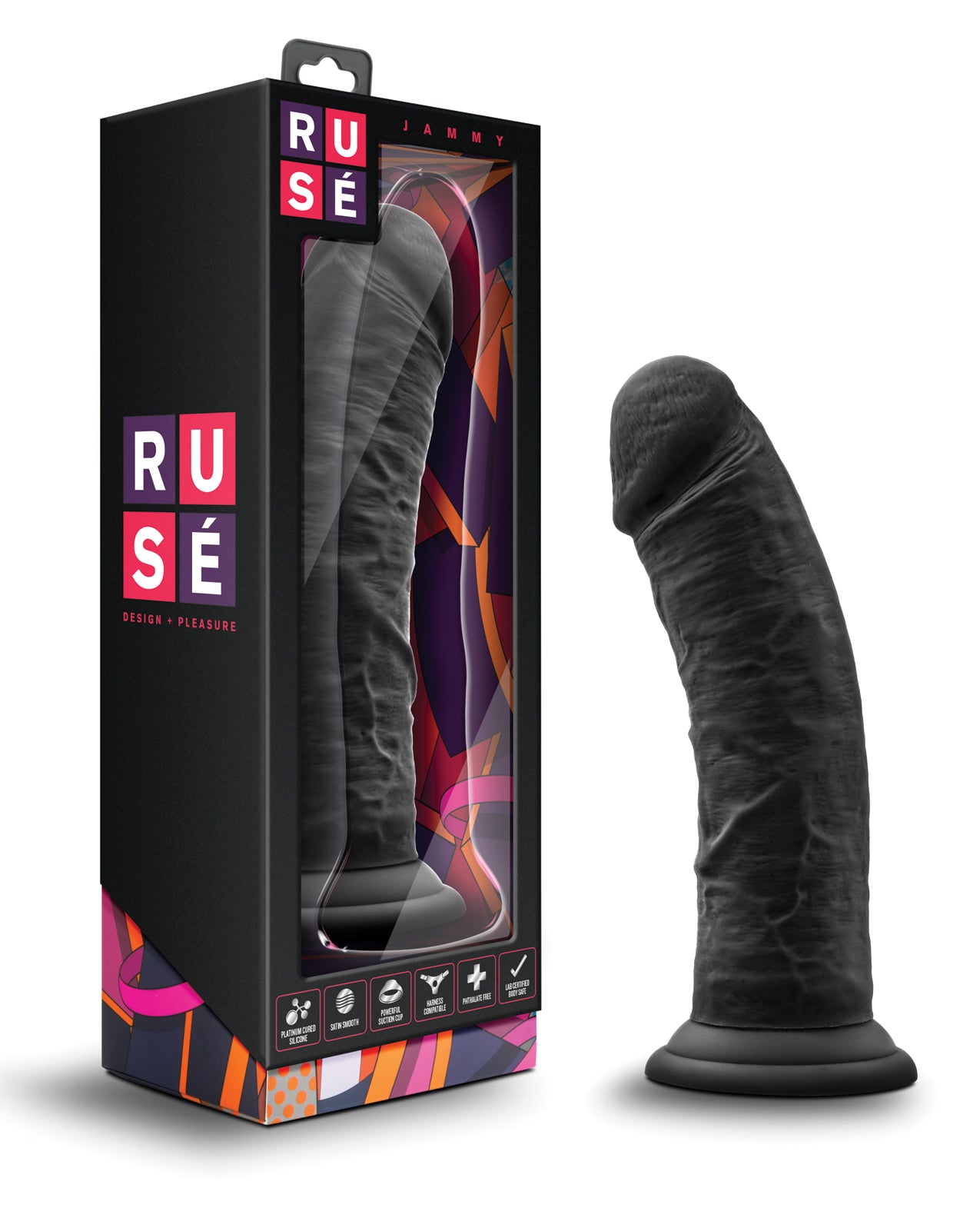 Blush Novelties BL-80805 Ruse Jammy Silicone G-spot Dildo, Black