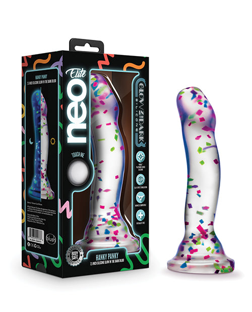 Blush Novelties BL-88269 Hanky Panky Confetti Dildo, Glow in the Dark