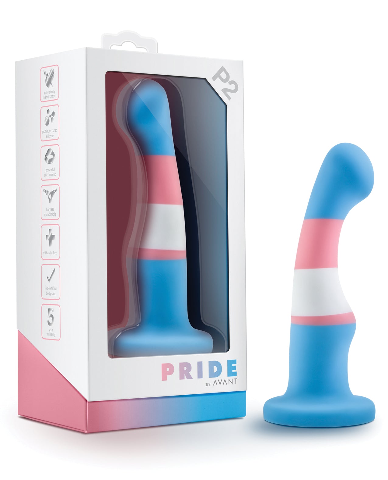 Blush Novelties BL-88372 Transgender Pride Silicone Dong, True Blue