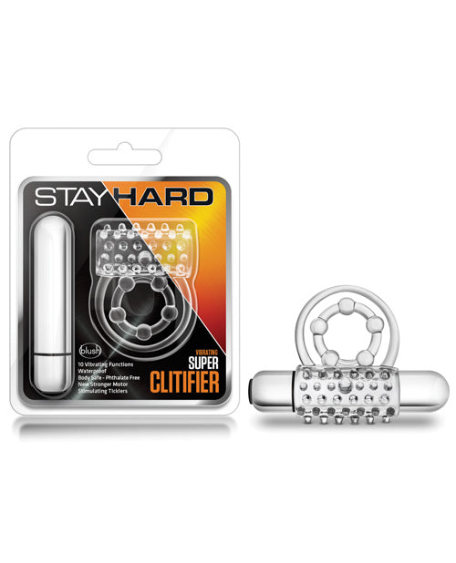 Blush Novelties BL-90912 Stay Hard Super Clitifier Cock Ring, Clear, TPE
