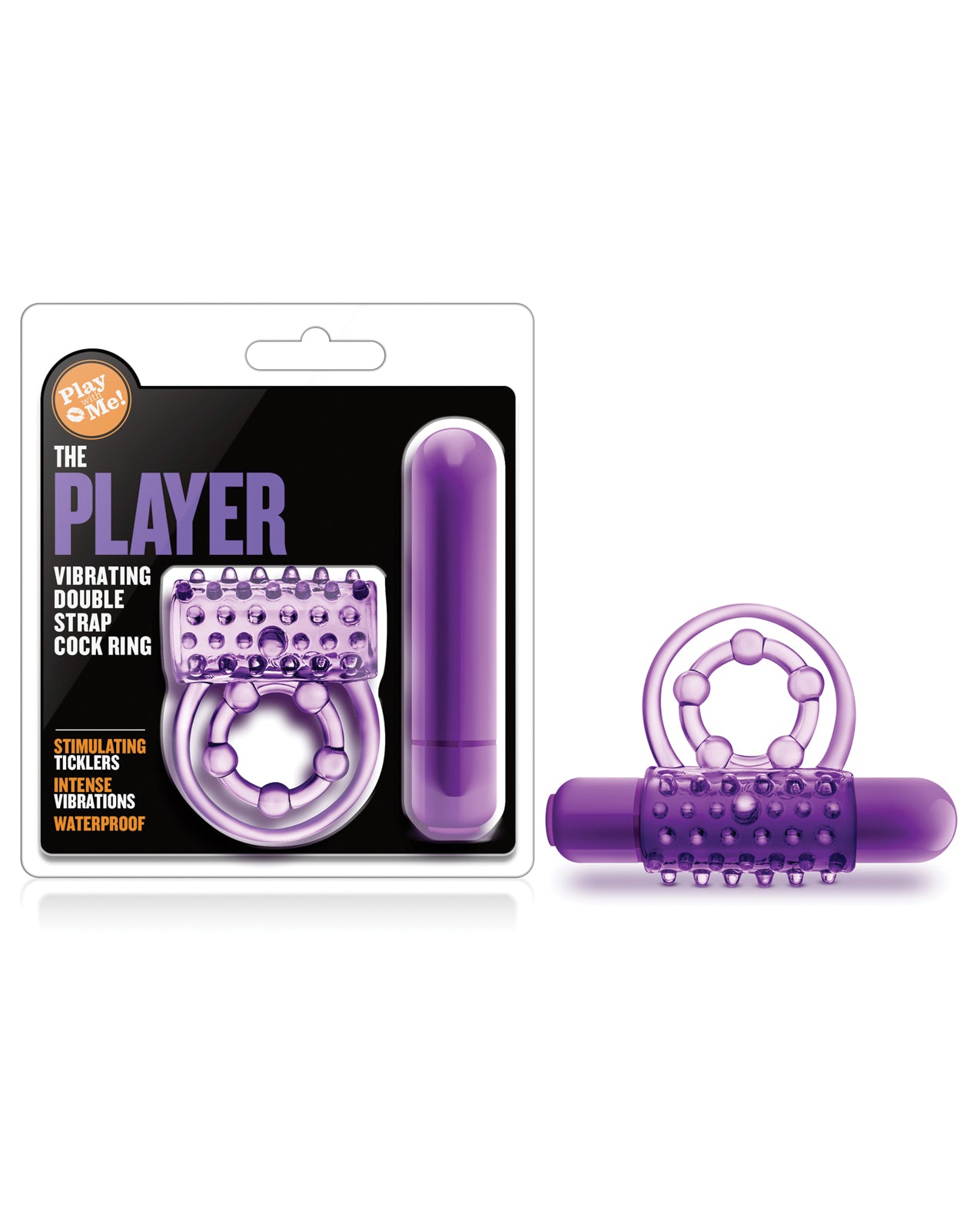 Blush Novelties BL-91911 Player Vibrating Double Strap Cockring, Purple