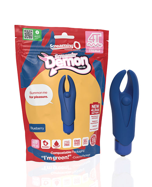 Screaming O 4T Demon Mini Vibrator, Blueberry - Waterproof