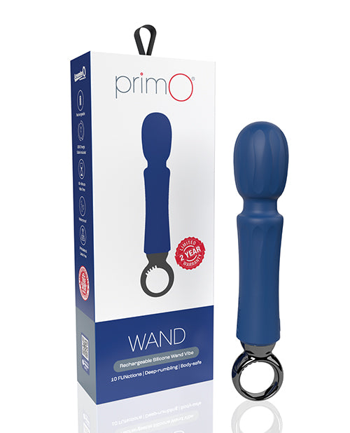 Screaming O AP1-BB PrimO Wand Vibrator, Blueberry, Blue, ABS/Silicone