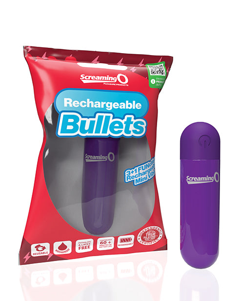 Screaming O Rechargeable Bullet Vibrator, Purple – Waterproof & Body-Safe