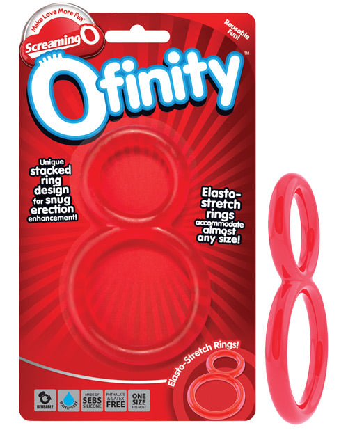 Screaming O OFY-R Ofinity Double Erection Ring, Red SEBS