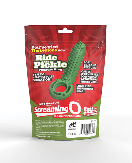 Screaming O Ride the Pickle Vibrating Pleasure Ring - Green