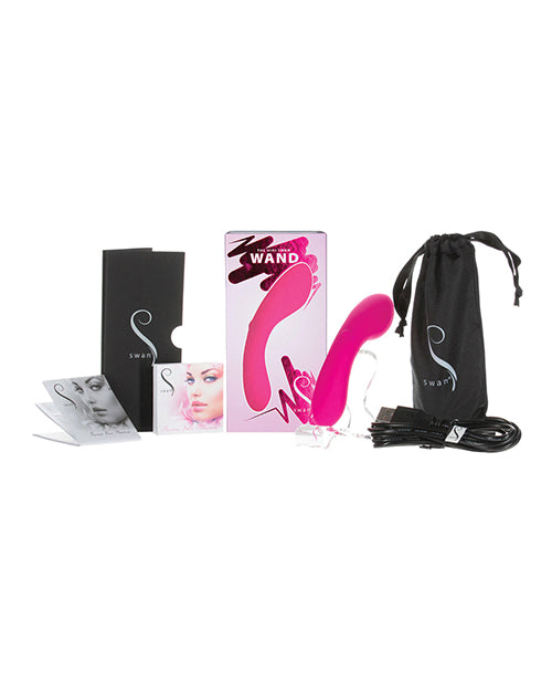 B.M.S. Enterprises 321516 Mini Swan Wand, Compact Pink Silicone Vibe