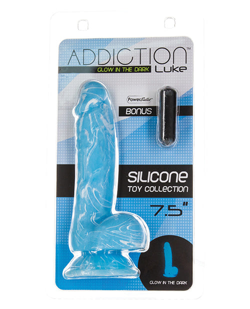 B.M.S. Enterprises 87519 Addiction Luke Glow Dildo, 7.5 Inch Silicone