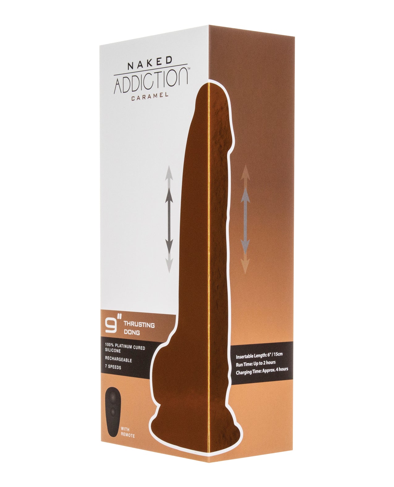 B.M.S. Enterprises 88425 Naked Addiction 9" Thrusting Dong, Caramel