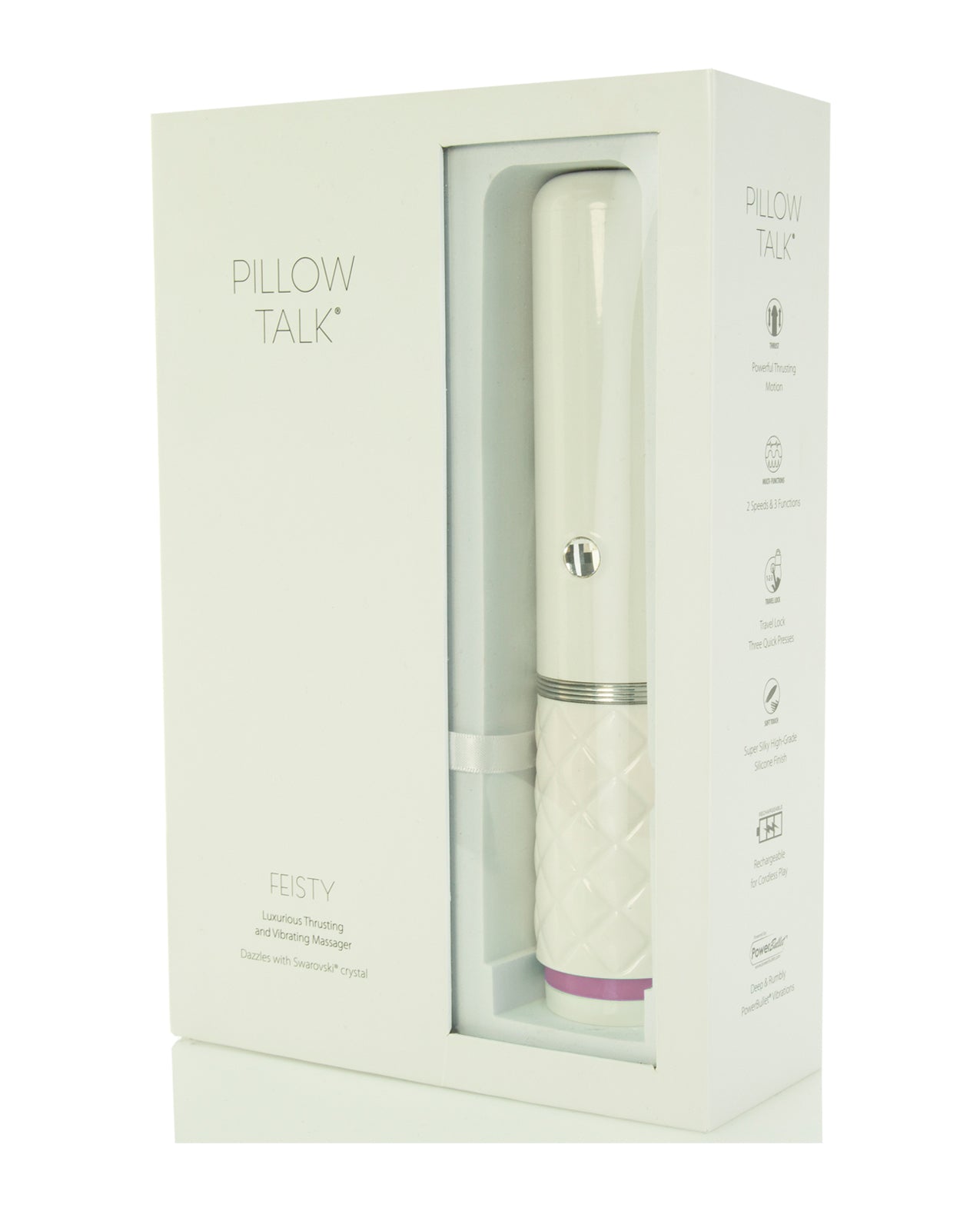 B.M.S. Enterprises 97216 Pillow Talk Feisty Thrusting Vibrator, Pink, 8.25"