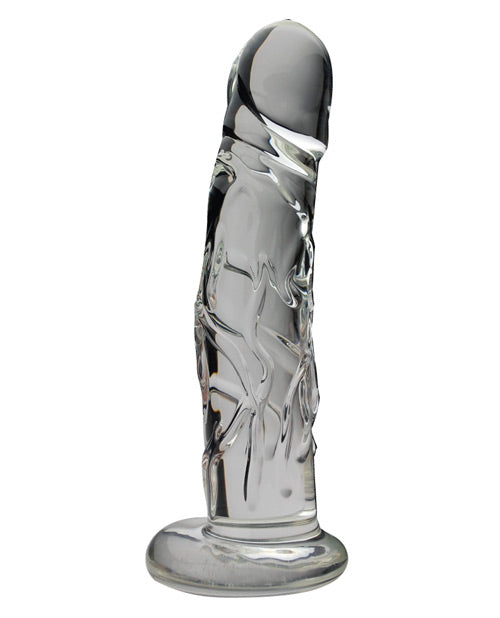 Spartacus BSPG-B4C Realistic Glass Dildo, Clear, Veined, 2.5" Base