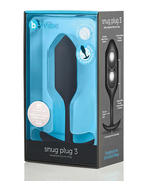 b-Vibe Weighted Snug Plug 3, 180g – Seamless Body-Safe Silicone