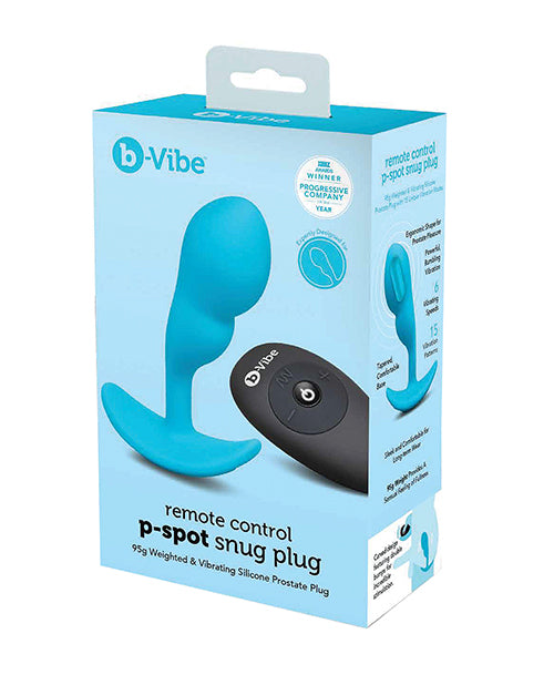 b-Vibe Remote Control P-Spot Snug Plug, Blue, 95g