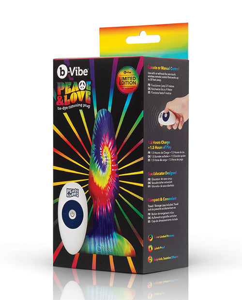 COTR Inc BV-090 Peace & Love Tie-Dye Rimming Plug, Rotating, Vibrating