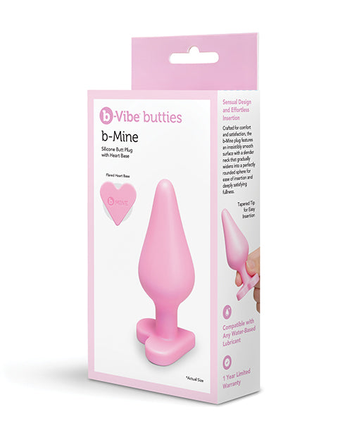 COTR Inc BV-091 B-Mine Heart Base Silicone Butt Plug, 3.5-Inch, Pink, Waterproof