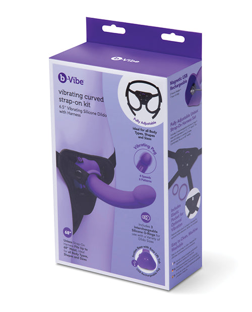 COTR Inc BV-118 b-Vibe Curved Vibrating Strap-On Kit, 6.5" Silicone Dildo