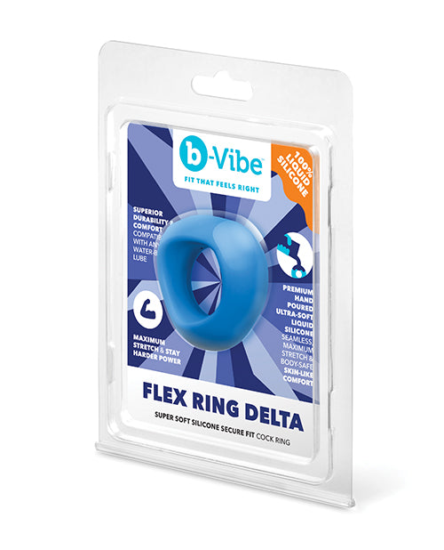 b-Vibe Flex Ring Delta Silicone Enhancing Ring, Blue