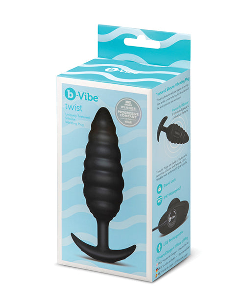 COTR Inc BV-147 BLK b-Vibe Twist Texture Plug, Large Vibrating Butt Plug, Black