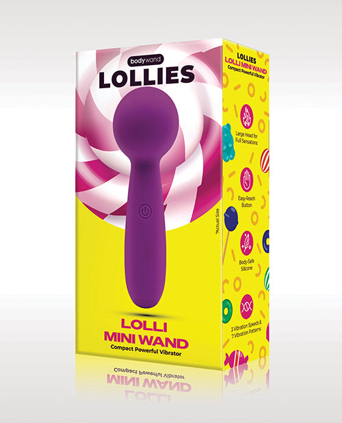 Xgen BW168 Lolli Mini Wand Vibrator, Purple, 10 Modes