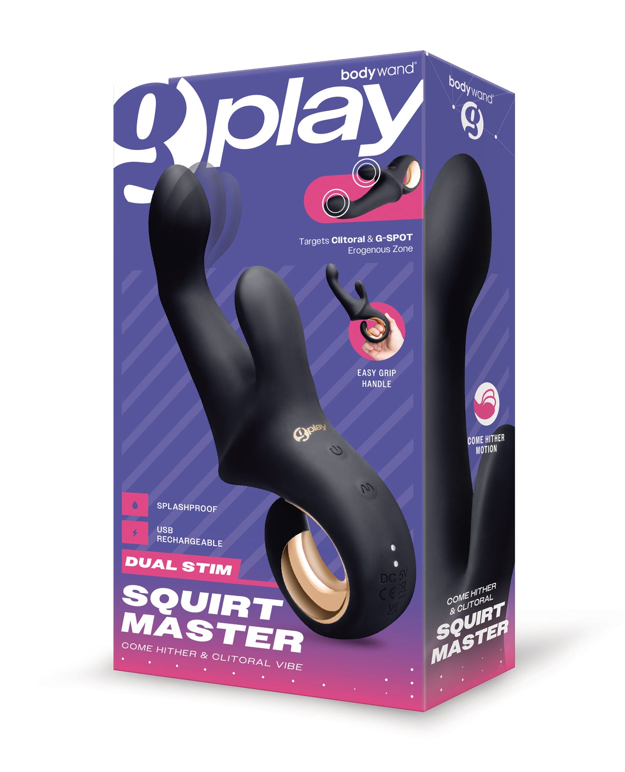 Bodywand G-Play Dual Stim Squirt Master - Black