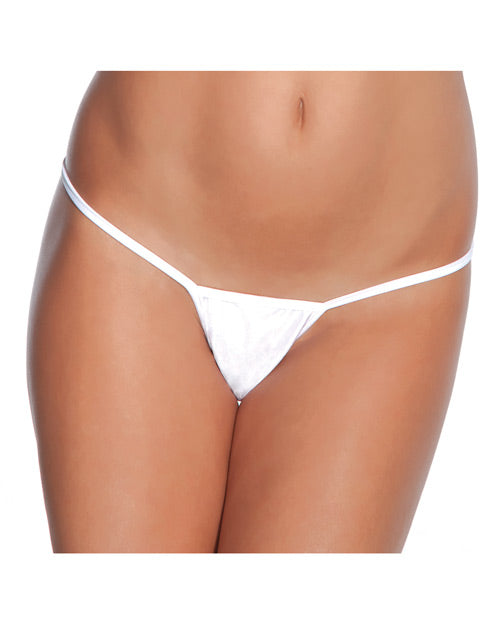 Coquette International 100 XL White Low Rise Lycra G-String, White, XL